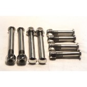 FRONT FOUR BAR BOLTS - S/STEEL - 9/16" LONG &  1/2"  SHORT & S/S NYLOC NUTS - SET/8 - SHOW USE ONLY ( POLISHED )