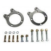 FRONT BRAKE CALIPER MOUNTING PLATES TO SUIT VR-VS COM CAL - S/STEEL POLISHED WITH BOLT KIT - SUIT 37-48 STUBS
