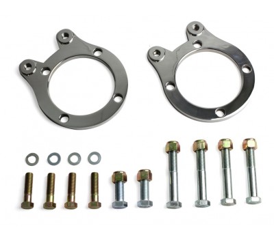 FRONT BRAKE CALIPER MOUNTING PLATES TO SUIT VR-VS COM CAL - S/STEEL POLISHED WITH BOLT KIT - SUIT 37-48 STUBS