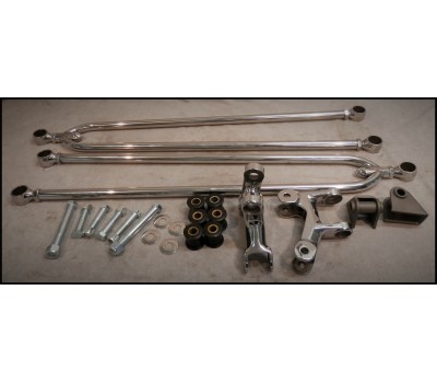32/34 FORD HAIRPIN STYLE KIT - STAINLESS STEEL POLISHED INCLUDES - Bars, chassis brackets, bushes, bat wings, adjusters, bolts nuts and washers.