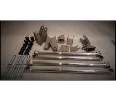 32 FORD REAR 4 BAR KIT - STAINLESS STEEL POLISHED - 4 BARS ADJUSTABLE - TRIANGULTED - KIT INCLUDES ALL PARTS REQUIRED