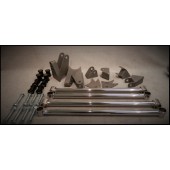 34 FORD REAR 4 BAR KIT - STAINLESS STEEL POLISHED - 4 BARS ADJUSTABLE - TRIANGULTED - KIT INCLUDES ALL PARTS REQUIRED