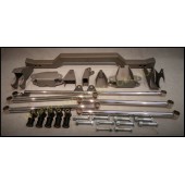 1955 TO 1957 CHEV REAR FOUR LINK SUSPENSION KIT - STAINLESS STEEL - NON ADJUSTABLE KIT INCLUDES - bars, chassis brackets, diff brackets, panhard kit, chassis coil over cross member, bushes, nuts and bolts.