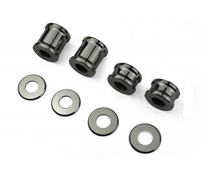 COIL OVER SHOCKS SPACER SET - STAINLESS STEEL POLISHED - SET OF FOUR (2 WIDE 2 NARROW) INC WASHERS